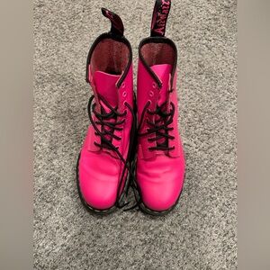 Women’s bright pink Dr. Marten boots